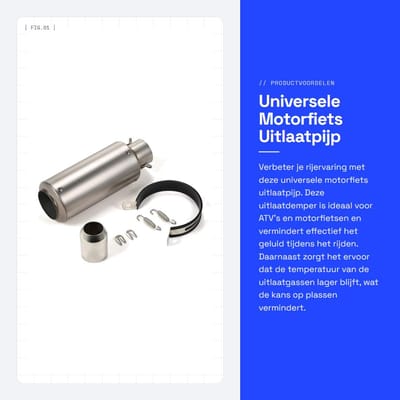 Dailygoods- Uitlaatdemper Universeel - Vermindert Geluid - Verlaagt Temperatuur - Geschikt voor Motorfietsen/ATV - Hoogwaardig Roestvrij Staal - Goede Prestaties - Uitlaatpijp