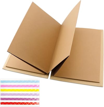 8 inch fotoalbum om zelf vorm te geven, doe-het-zelf scrapbook, fotoboek voor afstuderen, verjaardag en bruiloft, accordeon en kraftpapier verzamelalbum