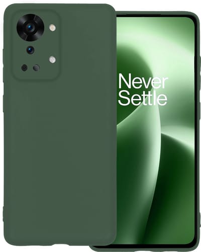Hoesje Geschikt voor OnePlus Nord 2T - Sterk & Shockproof - Hoes Cover - Siliconen Case - Donkergroen