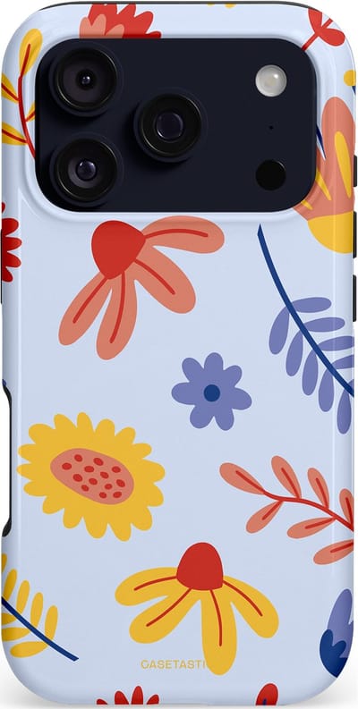 Casetastic hoesje geschikt voor Apple iPhone 17 Pro - MagSafe - Dubbellaagse bescherming - Bloemenval - Fashion Case - Lavendel Goud Terracotta