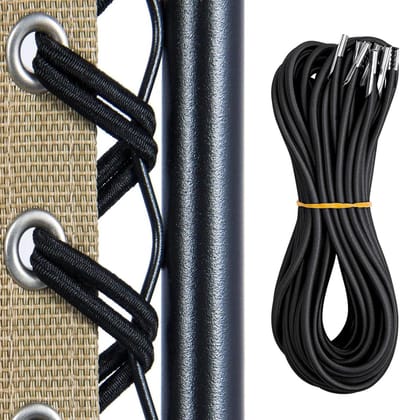 Elastische Reservekabels voor Tuinstoel - Zwarte Universele Stoel Reservetouwen - Set van 4 - Vervanging voor Stoel zonder Zwaartekracht