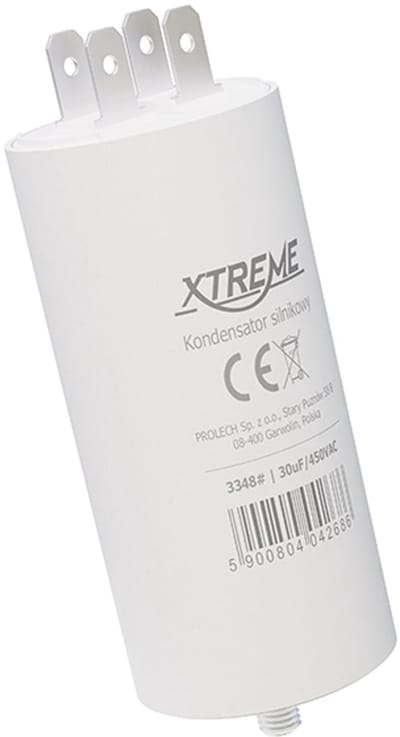 XTREME Motorcondensator 30µF 450V AC - Met Faston Aansluitingen - Start/Bedrijf