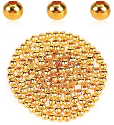 Dailygoody - Ronde afstandsparels - Gouden kralen - 200 stuks - 5 mm