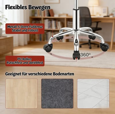 OKWISH Bureaustoel 53-65,5 Cm - In Hoogte Verstelbaar En 360 Graden Draaibaar - Voor Kantoor En Salon - Fluweel - Roze
