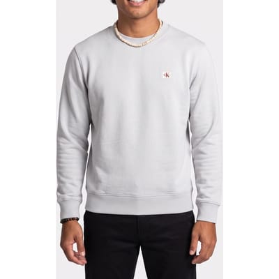 Calvin Klein Classic Long Sleeve 350gsm Terry Woven Label Marble Gray Taglia: M | Maglioni a maglia Outlet | Uomo | Grigio