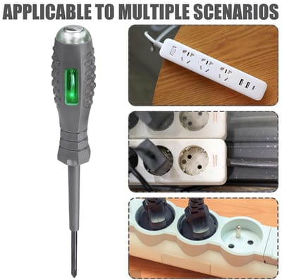 Spanningstester Schroevendraaier - Elektrische Tester - Elektriciteit Controleren - Magnetische Kop - 16.8 cm - Grijs