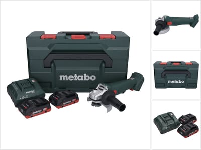 Metabo W 18 L 9-125 accu haakse slijper 18 V 125 mm + 2x accu 4,0 Ah + oplader + metaBOX