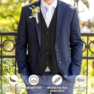 Elegante Zwarte Cardigan voor Mannen met Zak, Perfect voor Bruiloften, Feesten en Zakelijke Evenementen