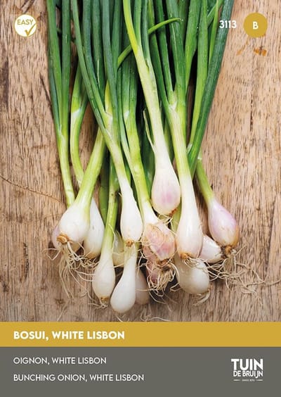 Bosui Zaden White Lisbon – Lente Ui om Zelf te Kweken – Groentezaden voor Moestuin of Pot – ±2g - Tuin de Bruijn® zaden