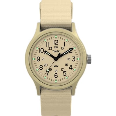 Timex MK1 TW2Y19800 Horloge - Textiel - Crème - Ø 36 mm
