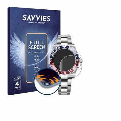 Savvies - Screenprotector voor Rolex GMT-Master II - Folie Beschermfolie transparant volledig dekking 4 Stuks
