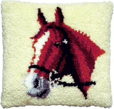Pako Smyrna knoop kussen borduurpakket - Paard - geprint stramien- 013.053 - DIY kit