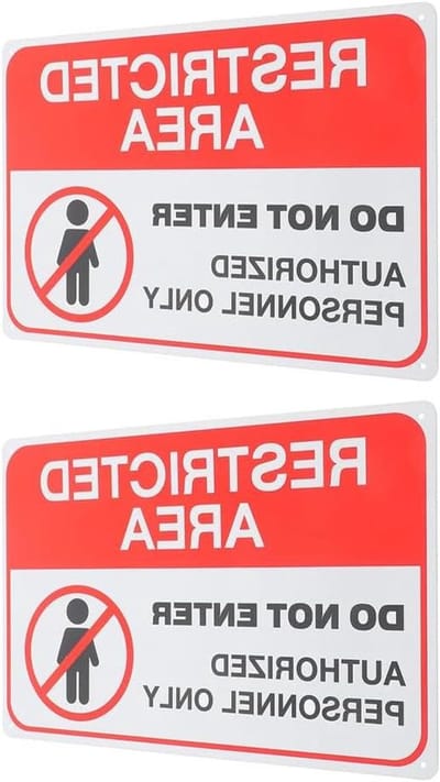 Toegangsbord - Waarschuwingsbord Personeel - Toegangscontrole - Weerbestendig Metaal - 30x20 cm - Meerkleurig