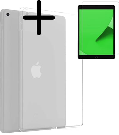 Hoesje Geschikt voor Apple iPad 7 (2019) - 10.2 inch - 7e Generatie - Met Screenprotector - Siliconen Backcover - Shockproof Case - Tablet Hoes - Shockbestendige Back Cover Tablet hoes - Transparant