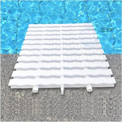 Zwembadrooster Set - Overloopgoot - Efficiënt Waterbeheer - Duurzaam ABS-kunststof - 100 cm - Wit