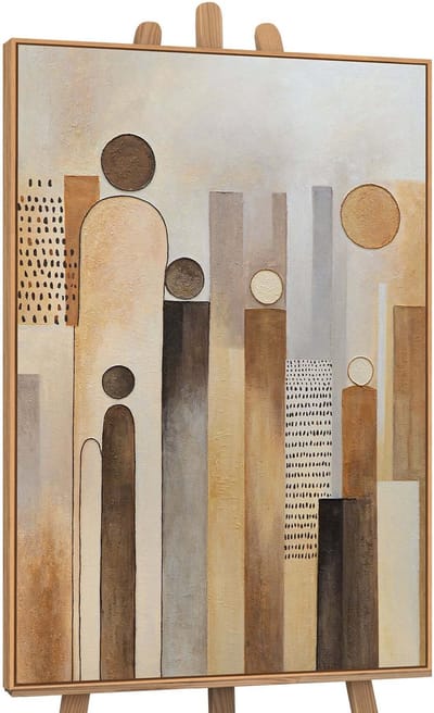 Canvas schilderij handgeschilderd city of figures abstract – YS-Art Gallery – Luxe wanddecoratie voor woonkamer – Modern schilderij voor slaapkamer en hal
