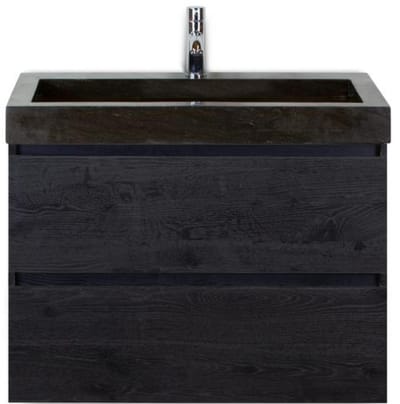 Maxx XL Badmeubelset 80 cm - Black Oak - Wastafel Lucca 1 Kraangat
