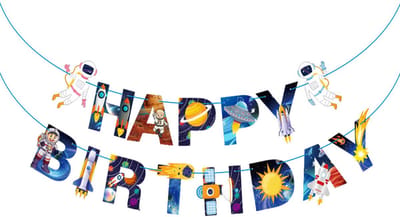 Ruimte Space Astronauten Versiering Happy Birthday Slinger Kinderfeestje Verjaardag Versiering Slingers Vlaggenlijn