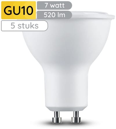 Technik GU10 LED Lamp 7W - 520lm - 2700K - Warm Wit - LED Spot - Vervangt 45W Halogeen Gloeilamp - 5 stuk