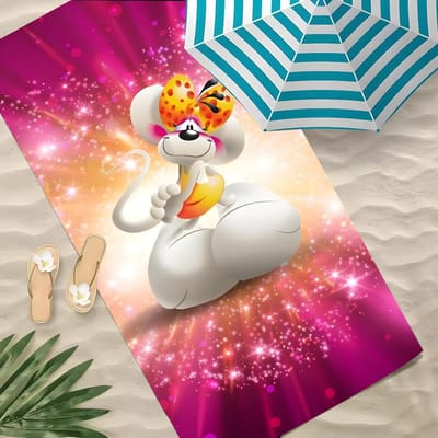 D-Diddl Muis Handdoek Polyester Strandlaken Sneldrogend Zandvrij Badhanddoek Voor Zomer Zwembad Reizen Vakantie 100X50CM