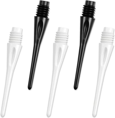 Kunststof Reservepunten voor Softdartpijlen met 2BA-schroefdraad, Zwart
