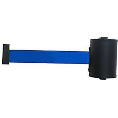 Trekband-muurcassette, schroefbevestiging, 10 m lang, draaibaar, blauw