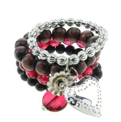Behave - Armbandenset met hartbedel - Romantisch accent - Herfsttrend