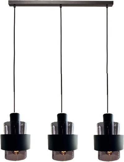 Freelight - Hanglamp Chiasso 3 lichts L100 cm zwart