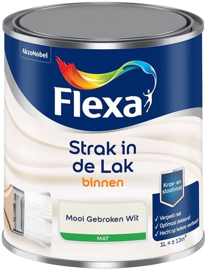 Flexa - Strak In De Lak Binnenlak Mat - Mooi Gebroken Wit - Mengverf - 1 L