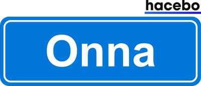 Hacebo - Plaatsnaam Sticker - 29x10 CM - Onna sticker - Verkeersborden sticker - grappige cadeaus - Onna