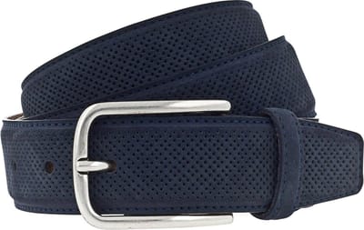 Vanzetti Leren Riem Leather Belt W100 Navy Donkerblauw