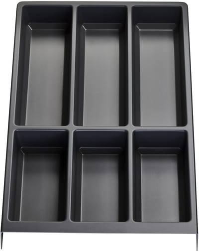 Orga-Box bestekinzet SEPARADO Afzonderlijk leigrijs generfd (300 x 474 x 51 mm) Lade-inzet vanaf 40 cm kastbreedte voor bestek