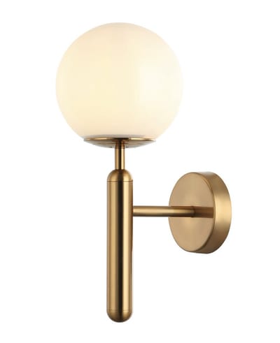 Kosilum - Giovanna - Wandlamp - Messing en wit - Metaal en glas