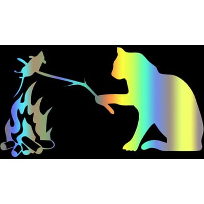 Autocollant Chat Qui Frit Une Souris Sur La Voiture Décalcomanie Vinyle Décoration Imperméable Pour Fenêtre Arrière Autocollants Voiture 20*10cm
