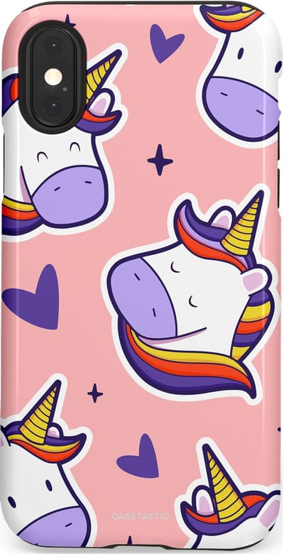 Casetastic Hoesje Geschikt voor Apple iPhone X/Xs - Stijlvolle Beschermende Duo-layer Case - Unicornhart