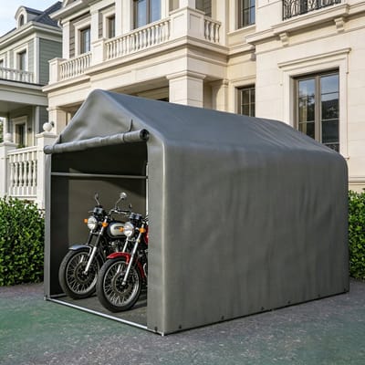 Stalen buitenberging waterdicht 218x157x166cm met zadel dak weerbestendig alle seizoenen draagbare opslag voor tuingereedschap beschermt uw spullen tegen weersinvloeden zonder hoge herstelkosten