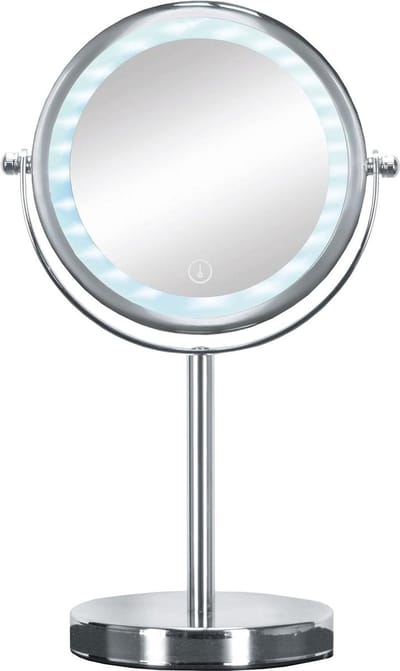 Vergrootspiegel met LED-verlichting - Bright Mirror, 2 zijden - chroom - 175 x 12 x 295 cm