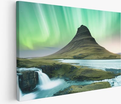 Saammp Muurcirkel Hout - Boeddha op een berg met zonsondergang - Ø 90 - Wandcirkel - Wanddecoratie Cirkel - Muurdecoratie Woonkamer - Muurcirkel Houten