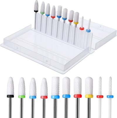 Professionele Keramische Nagelboren Set van 10 stuks voor Manicure en Pedicure
