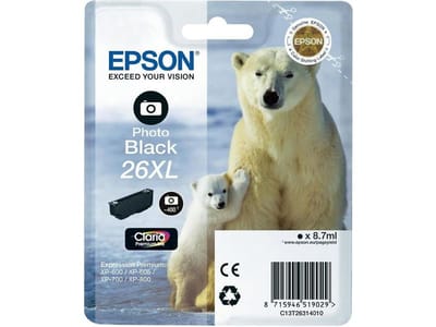 Epson Polar bear Enkelverpakking Fotozwart 26XL Claria Premium inkt
