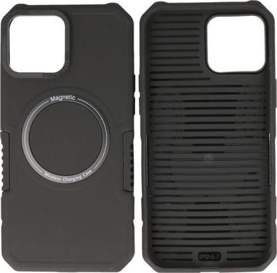 Hoesje Geschikt voor de iPhone 12 Pro Max - Schokbestendige Telefoonhoesje Geschikt voor MagSafe - Zwart