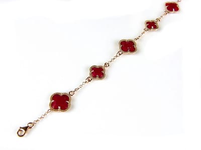 model 5 fiori armband in zilver roze verguld rood