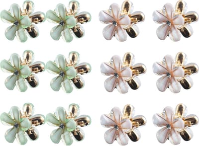 Set van 12 Mini Haarspeldjes Bloem Haarclips Antislip Accessoires voor Dames en Meisjes