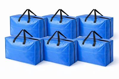 Reisgemak Verhuis- en Opbergtassen - 90L - Set van 6 - Blauw