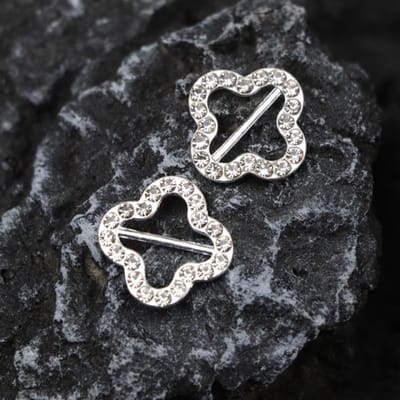 Beste Veters - Schoenaccessoires - Veter gesp - Diamant - Schoenaccessoires bloem - Gesp zilver - Schoen accessoire - Kerst