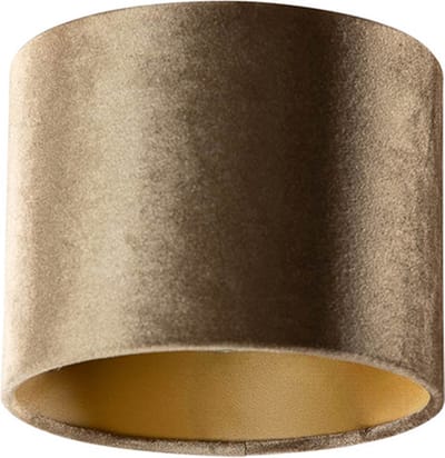 QAZQA cilinder velours - Klassieke Lampenkap - Ø 18 cm - Brons -