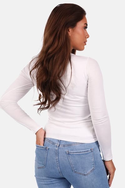 Getdrezzed Top - Maat: XL - Dubbel gevoerde basic top met ronde hals wit