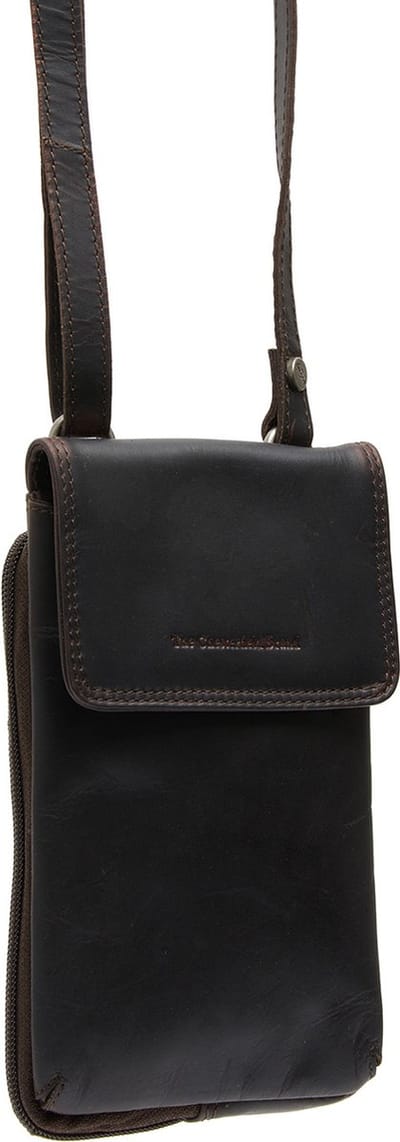 Chesterfield Langley Waxed Pull Up Telefoontasje - Bruin