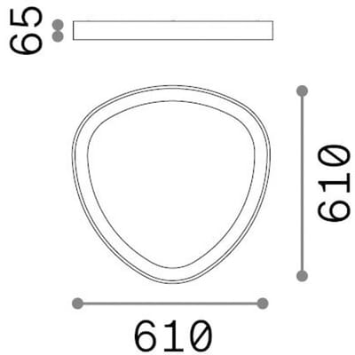 IDEAL LUX LED plafondlamp Gemini wit 61 cm 4000 K aan/uit