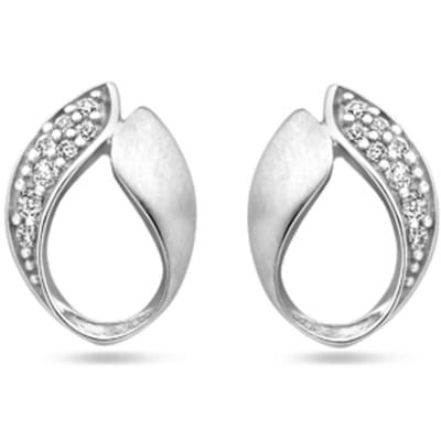 Zilver Gerhodineerd Oorknoppen Zirkonia Poli/Mat 10,5 Mm 1339744